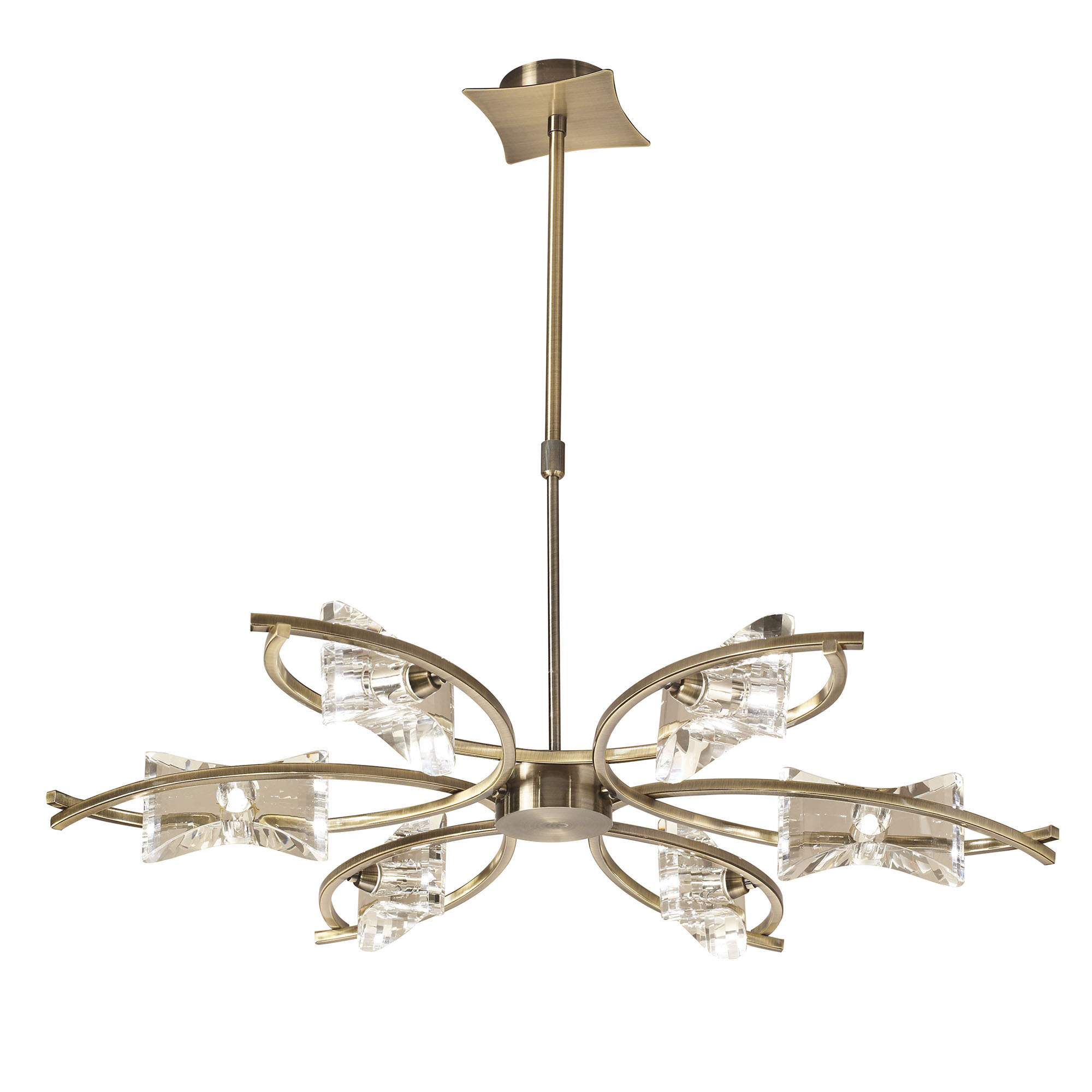 M0884AB  Kromo AB Crystal Telescopic/Semi Flush 6 Light